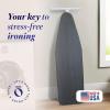 imageHomz TLeg Clothes Ironing Board Portable Compact Foldable Standard Size Adjustable Height with Foam Pad ampamp Cotton Cover Charcoal GrayGray