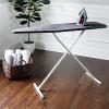 imageHomz TLeg Clothes Ironing Board Portable Compact Foldable Standard Size Adjustable Height with Foam Pad ampamp Cotton Cover Charcoal GrayGray