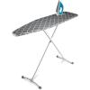 imageHomz TLeg Clothes Ironing Board Portable Compact Foldable Standard Size Adjustable Height with Foam Pad ampamp Cotton Cover Charcoal GrayGray Lattice