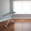 imageHomz TLeg Clothes Ironing Board Portable Compact Foldable Standard Size Adjustable Height with Foam Pad ampamp Cotton Cover Charcoal GrayGray Lattice
