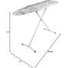 imageHomz TLeg Clothes Ironing Board Portable Compact Foldable Standard Size Adjustable Height with Foam Pad ampamp Cotton Cover Charcoal GrayGray Marble