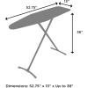 imageHomz TLeg Clothes Ironing Board Portable Compact Foldable Standard Size Adjustable Height with Foam Pad ampamp Cotton Cover Charcoal GrayGray Marble