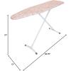 imageHomz TLeg Clothes Ironing Board Portable Compact Foldable Standard Size Adjustable Height with Foam Pad ampamp Cotton Cover Charcoal GrayPink Peony