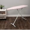 imageHomz TLeg Clothes Ironing Board Portable Compact Foldable Standard Size Adjustable Height with Foam Pad ampamp Cotton Cover Charcoal GrayPink Peony