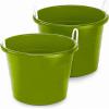 imageHOMZ 2Pack Utility Tub Large Plastic Storage Bucket with Rope Handles 17 Gallon Black  Portable Indoor and Outdoor Buckets for Kitchen Laundry Garden Bathroom and Garage OrganizationBold Lime Green