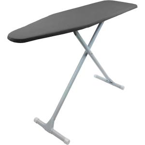imageHomz TLeg Clothes Ironing Board Portable Compact Foldable Standard Size Adjustable Height with Foam Pad ampamp Cotton Cover Charcoal GrayGray