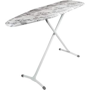 imageHomz TLeg Clothes Ironing Board Portable Compact Foldable Standard Size Adjustable Height with Foam Pad ampamp Cotton Cover Charcoal GrayGray Marble