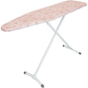 imageHomz TLeg Clothes Ironing Board Portable Compact Foldable Standard Size Adjustable Height with Foam Pad ampamp Cotton Cover Charcoal GrayPink Peony