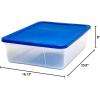 imageHOMZ 10Pack Snaplock Small Clear Plastic Storage Organizer Bins wLids 6 Quart Gray  Stackable Container Boxes for Bedroom Bathroom Garage and Office OrganizationBlue Lid