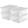 imageHOMZ 10Pack Snaplock Small Clear Plastic Storage Organizer Bins wLids 6 Quart Gray  Stackable Container Boxes for Bedroom Bathroom Garage and Office OrganizationWhite Lid