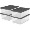 imageHOMZ 10Pack Snaplock Small Clear Plastic Storage Organizer Bins wLids 6 Quart Gray  Stackable Container Boxes for Bedroom Bathroom Garage and Office OrganizationGray Lid