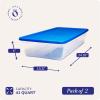 imageHOMZ 10Pack Snaplock Small Clear Plastic Storage Organizer Bins wLids 6 Quart Gray  Stackable Container Boxes for Bedroom Bathroom Garage and Office OrganizationBlue Lid