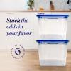 imageHOMZ 10Pack Snaplock Small Clear Plastic Storage Organizer Bins wLids 6 Quart Gray  Stackable Container Boxes for Bedroom Bathroom Garage and Office OrganizationBlue Lid