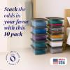 imageHOMZ 10Pack Snaplock Small Clear Plastic Storage Organizer Bins wLids 6 Quart Gray  Stackable Container Boxes for Bedroom Bathroom Garage and Office OrganizationGray Lid