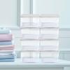 imageHOMZ 10Pack Snaplock Small Clear Plastic Storage Organizer Bins wLids 6 Quart Gray  Stackable Container Boxes for Bedroom Bathroom Garage and Office OrganizationWhite Lid