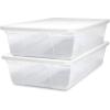 imageHOMZ 10Pack Snaplock Small Clear Plastic Storage Organizer Bins wLids 6 Quart Gray  Stackable Container Boxes for Bedroom Bathroom Garage and Office OrganizationWhite Lid
