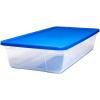 imageHOMZ 10Pack Snaplock Small Clear Plastic Storage Organizer Bins wLids 6 Quart Gray  Stackable Container Boxes for Bedroom Bathroom Garage and Office OrganizationBlue Lid
