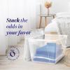 imageHOMZ 10Pack Snaplock Small Clear Plastic Storage Organizer Bins wLids 6 Quart Gray  Stackable Container Boxes for Bedroom Bathroom Garage and Office OrganizationWhite Lid