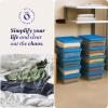 imageHOMZ 10Pack Snaplock Small Clear Plastic Storage Organizer Bins wLids 6 Quart Gray  Stackable Container Boxes for Bedroom Bathroom Garage and Office OrganizationBlue Lid