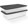imageHOMZ 10Pack Snaplock Small Clear Plastic Storage Organizer Bins wLids 6 Quart Gray  Stackable Container Boxes for Bedroom Bathroom Garage and Office OrganizationGray Lid