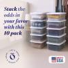 imageHOMZ 10Pack Snaplock Small Clear Plastic Storage Organizer Bins wLids 6 Quart Gray  Stackable Container Boxes for Bedroom Bathroom Garage and Office OrganizationWhite Lid