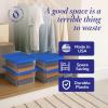 imageHOMZ 10Pack Snaplock Small Clear Plastic Storage Organizer Bins wLids 6 Quart Gray  Stackable Container Boxes for Bedroom Bathroom Garage and Office OrganizationBlue Lid