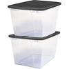 imageHOMZ 10Pack Snaplock Small Clear Plastic Storage Organizer Bins wLids 6 Quart Gray  Stackable Container Boxes for Bedroom Bathroom Garage and Office OrganizationGray Lid