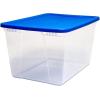 imageHOMZ 10Pack Snaplock Small Clear Plastic Storage Organizer Bins wLids 6 Quart Gray  Stackable Container Boxes for Bedroom Bathroom Garage and Office OrganizationBlue Lid