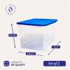 imageHOMZ 10Pack Snaplock Small Clear Plastic Storage Organizer Bins wLids 6 Quart Gray  Stackable Container Boxes for Bedroom Bathroom Garage and Office OrganizationBlue Lid