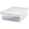 imageHOMZ 10Pack Snaplock Small Clear Plastic Storage Organizer Bins wLids 6 Quart Gray  Stackable Container Boxes for Bedroom Bathroom Garage and Office OrganizationWhite Lid