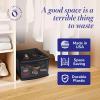 imageHOMZ 2Pack 1Drawer Storage Cart Clear Plastic Container 1425quot Wide Medium Black Frame  Organizing Drawer Containers for Home Bathroom Bedroom Office and ClassroomBlack frame with smoke tint drawers