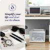 imageHOMZ 2Pack 1Drawer Storage Cart Clear Plastic Container 1425quot Wide Medium Black Frame  Organizing Drawer Containers for Home Bathroom Bedroom Office and ClassroomWhite frame with clear drawers