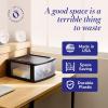 imageHOMZ 2Pack 1Drawer Storage Cart Clear Plastic Container 1425quot Wide Medium Black Frame  Organizing Drawer Containers for Home Bathroom Bedroom Office and ClassroomBlack frame with clear drawers