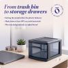 imageHOMZ 2Pack 1Drawer Storage Cart Clear Plastic Container 1425quot Wide Medium Black Frame  Organizing Drawer Containers for Home Bathroom Bedroom Office and ClassroomBlack frame with smoke tint drawers