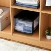 imageHOMZ 2Pack 1Drawer Storage Cart Clear Plastic Container 1425quot Wide Medium Black Frame  Organizing Drawer Containers for Home Bathroom Bedroom Office and ClassroomBlack frame with clear drawers
