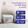 imageHOMZ 2Pack 1Drawer Storage Cart Clear Plastic Container 1425quot Wide Medium Black Frame  Organizing Drawer Containers for Home Bathroom Bedroom Office and ClassroomWhite frame with clear drawers