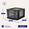imageHOMZ 2Pack 1Drawer Storage Cart Clear Plastic Container 1425quot Wide Medium Black Frame  Organizing Drawer Containers for Home Bathroom Bedroom Office and ClassroomBlack frame with smoke tint drawers