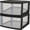 imageHOMZ 2Pack 1Drawer Storage Cart Clear Plastic Container 1425quot Wide Medium Black Frame  Organizing Drawer Containers for Home Bathroom Bedroom Office and ClassroomBlack frame with clear drawers