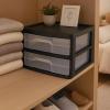 imageHOMZ 2Pack Drawer Storage Cart 2Tier Wide Clear Plastic Organizer Black Frame  Organizing Containers for Home Office Bathroom Bedroom and ClassroomBlack frame with clear drawers