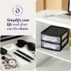 imageHOMZ 2Pack Drawer Storage Cart 2Tier Wide Clear Plastic Organizer Black Frame  Organizing Containers for Home Office Bathroom Bedroom and ClassroomBlack frame with clear drawers