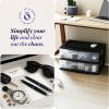 imageHOMZ 2Pack Drawer Storage Cart 2Tier Wide Clear Plastic Organizer Black Frame  Organizing Containers for Home Office Bathroom Bedroom and ClassroomBlack frame with clear drawers