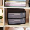 imageHOMZ 2Pack Drawer Storage Cart 2Tier Wide Clear Plastic Organizer Black Frame  Organizing Containers for Home Office Bathroom Bedroom and ClassroomBlack frame with clear drawers