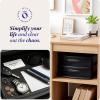 imageHOMZ 2Pack Drawer Storage Cart 2Tier Wide Clear Plastic Organizer Black Frame  Organizing Containers for Home Office Bathroom Bedroom and ClassroomBlack frame with smoke tint drawers