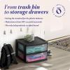 imageHOMZ 2Pack Drawer Storage Cart 2Tier Wide Clear Plastic Organizer Black Frame  Organizing Containers for Home Office Bathroom Bedroom and ClassroomBlack frame with clear drawers