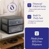 imageHOMZ 2Pack Drawer Storage Cart 2Tier Wide Clear Plastic Organizer Black Frame  Organizing Containers for Home Office Bathroom Bedroom and ClassroomBlack frame with clear drawers