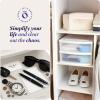 imageHOMZ 2Pack Drawer Storage Cart 2Tier Wide Clear Plastic Organizer Black Frame  Organizing Containers for Home Office Bathroom Bedroom and ClassroomWhite frame with clear drawers