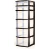 imageHOMZ 2Pack Drawer Tower 5Tier Clear Plastic Storage Organizer Unit Black Frame  MultiPurpose Container Drawers for Bedroom Bathroom and Office OrganizationBlack