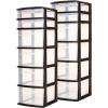 imageHOMZ 2Pack Drawer Tower 5Tier Clear Plastic Storage Organizer Unit Black Frame  MultiPurpose Container Drawers for Bedroom Bathroom and Office OrganizationBlack