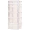 imageHOMZ 2Pack Drawer Tower 5Tier Clear Plastic Storage Organizer Unit Black Frame  MultiPurpose Container Drawers for Bedroom Bathroom and Office OrganizationWhite