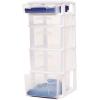 imageHOMZ 2Pack Drawer Tower 5Tier Clear Plastic Storage Organizer Unit Black Frame  MultiPurpose Container Drawers for Bedroom Bathroom and Office OrganizationWhite